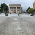 Mlžení ve vodní fontáně náměstí Hronov